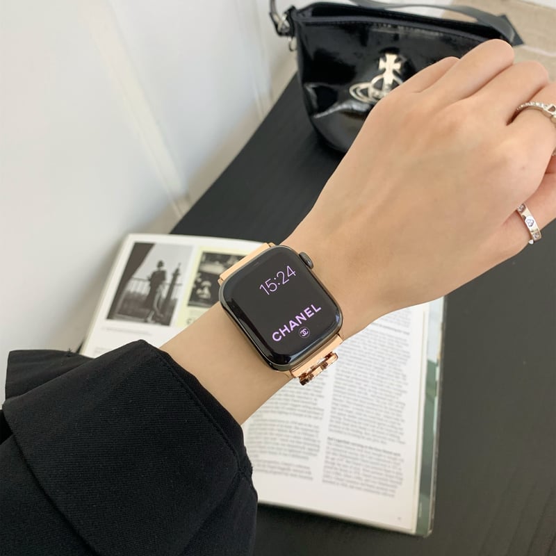 アップルウォッチバンド ベルト Apple Watch ケース　センタービジュー アップルウォッチ バンド付き カバー 女性 保護ケース ベルト付き 49mm