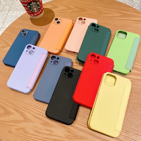 手帳型 iphone14/13promaxケース カード収納 iphone12/11proカバー  シンプル風 肌に優しい 手さわりいい[M2098]