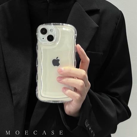 クリア iPhone17e/17Pro/16/15proケース  うねうね シンプル風 アイフォン14pro/13/12/11カバー 落下防止 定番 使いやすい [M2775]