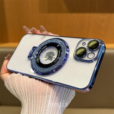 キラキラスマホリング兼スタンド iPhone17Pro/17ProMaxケース  MagSafe対応 綺麗iPhone16pro/15/14/13Proクリアカバー ラメ入り [M3744]