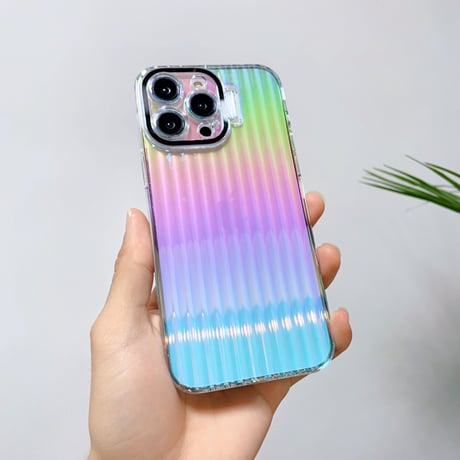 レーザー iPhone14/13proケース スタンド付 アイフォン13/12proカバー キラキラクリアケース 高品質高級感 落下防止[M3106]