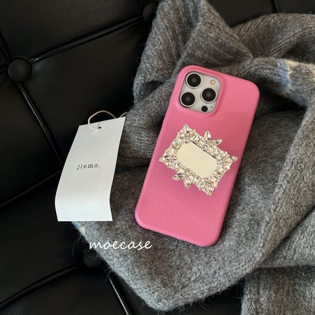 ダイヤモンドミラーグリップ iPhone14/14proレザーケース  シック オシャレアイフォン13/12/11スマホケース 実用 スタンド 高級感[M2625]