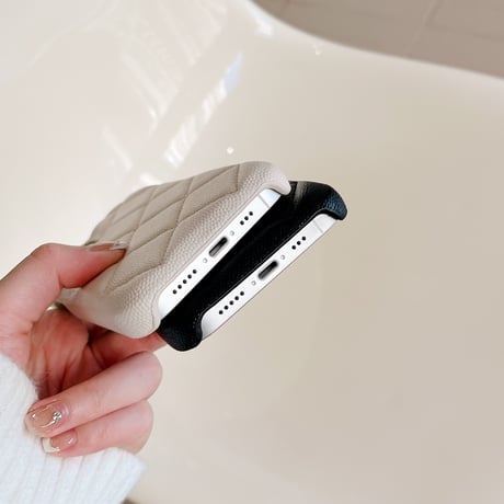 セレブ愛用 革製 iphone14pro/14plusケース 菱形 アイフォン13/12/11カバー 高級感  ファッション おしゃれ ガールズに人気[M2351]