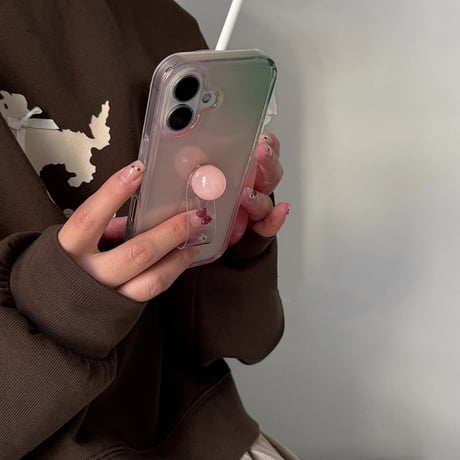 リング付 アイフォン16/16proケース 淡色系 グラデーションカラー iphone15pro/14/13proケース 高級感 女子力高い [M5084]