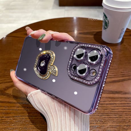 ジュエリーアップルリング iphone14/14Promaxケース  レンズフイルム付 iphone13/12/11カバー  おしゃれキラキラ ギフトにおすすめ  [M2544]