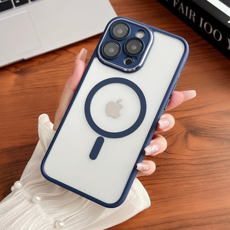 Magsafe iPhone16pro/15promaxケース 滑り止め加工 黄ばまないアイ