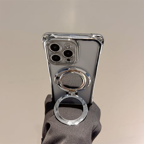 鏡リングスタンド付 iPhone16pro/16ケース ショルダーチェーン iPhone15/14pro/13promaxカバー 女子力高い 多機能便利 [M5163]