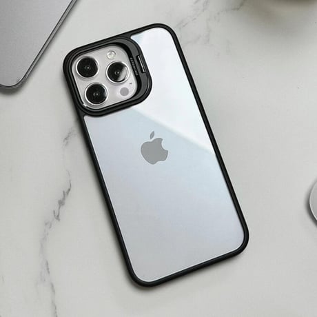 スタンド付 iPhone17pro/17promaxケース ガラス製レンズ保護フィルム付 耐衝撃 カッコイイiphone16Pro/15/14シリーズ[M3553]