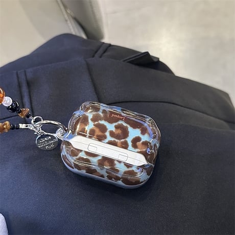 アニマル柄 AirpodsPro3/４ケース  ストラップ付 Airpods3/Pro2ケース おしゃれ うねうね 秋冬トレンドカラー  [M5749]