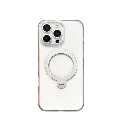 カメラコントロールカバー付クリアケース iPhone16Pro 16 16Plus 16ProMaxケース MagSafeリングスタンド 黄ばまない 頑丈 [M4850]