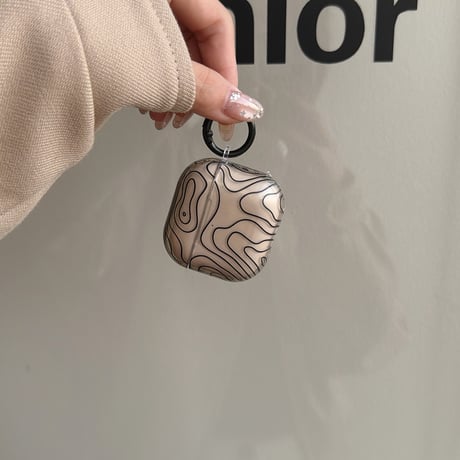 線柄 AirpodsPro3ケース オシャレ シック エアポッズ4/3  AirpodsPro2/Proカバー  皮ストラップ ギフトにおすすめ [M5922]