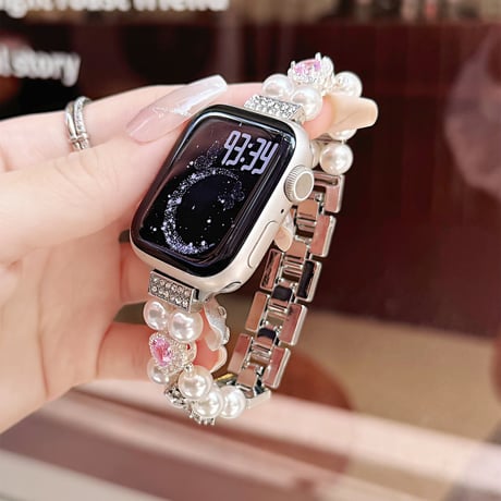 ダイヤパール Applewatchベルト きれい Ultra2/1/SE(第2/1世代)/Series9/8/7/6/5/4/3/2/1アップルウォッチバンド 高級感[M5625]