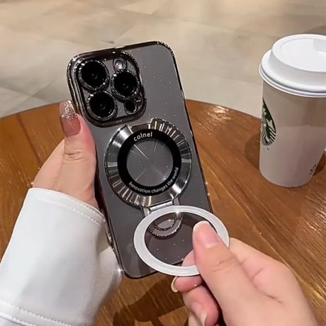 マグセーフ対応スタンド iPhone15/15proケース  キラキラ  アイフォン14/13proカバー カメラ保護 オシャレさんにおすすめ [M3648]