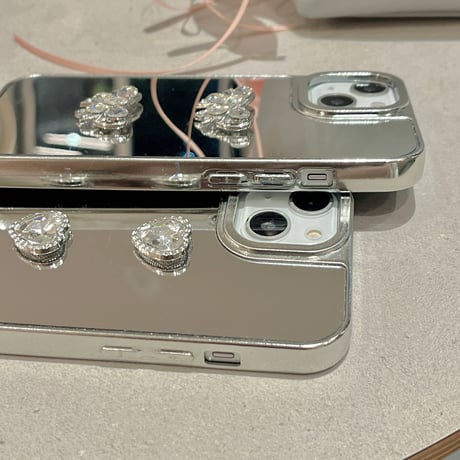 おしゃれミラーiPhone15/15proケース 女子力アップ iPhone14pro/13/12カバー 可愛い ハンドメイド 丈夫[M4186]