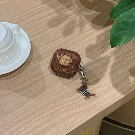 犬ちゃん Airpods 4ケース 水玉模様 Airpods3/Pro2ケース airpodspro2カバー  女子力UP キーチェーン付 大人可愛い[M5241]