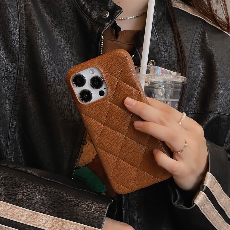 SOPHNET. DEMIURVO レザーキルティング iPhoneケース SOPH.別注カスタムハードケース LEATHER PHONE CASE for