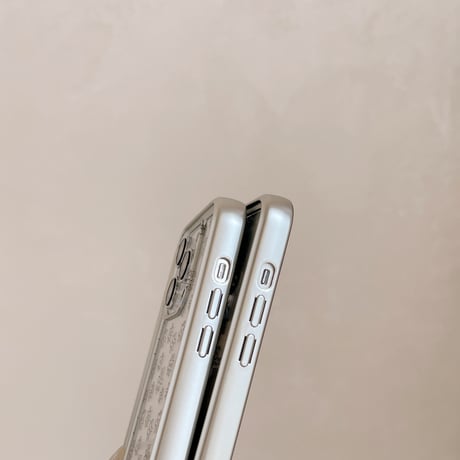 メッキクリアiPhoneケース 花柄 iPhone15/15pro/14/13/12カバー 黄ばまない 高品質 指紋防止[M4360]