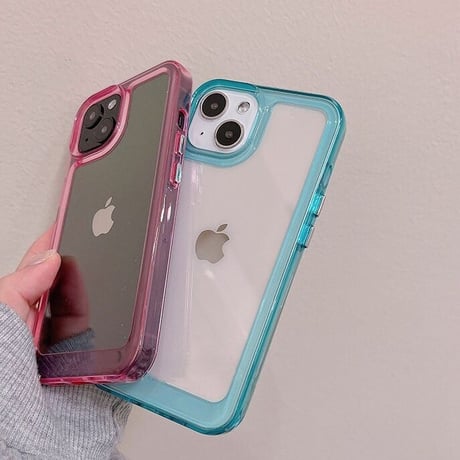 頑丈高透明 iphone13mini/13promaxケース  カラー枠 クリアiphone12/11promaxカバー  耐衝撃 ファッション 写真メモ挟める M1304