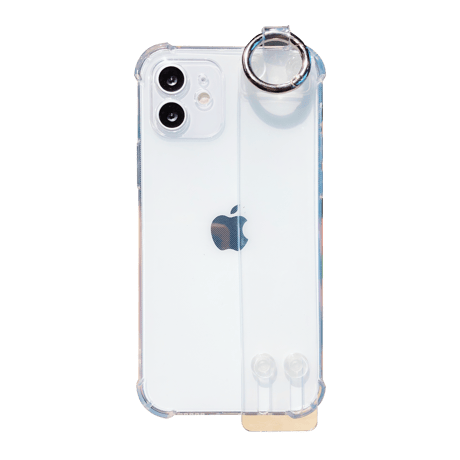 ベルト/リング一体型 iphone13/12miniケース   透明系 四角耐衝撃  iphoneSE2/11proカバー  多機能 スタンド  シンプル風 使いやすい[M1651]