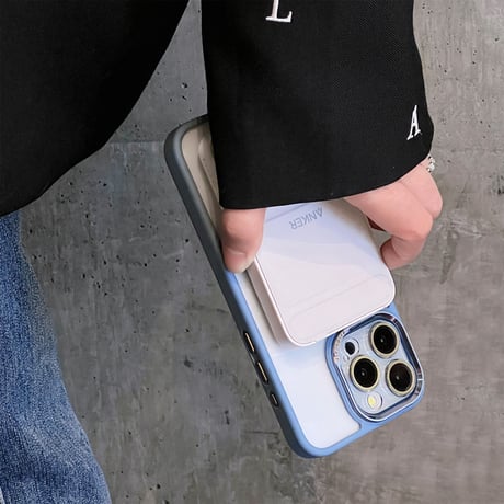 MagSafeリングスタンド一体型 iPhone15/15proカバー 高機能 iPhone14Pro/13proケース  ガラスレンズフィルム付 シンプル高級感 丈夫 [M3856]