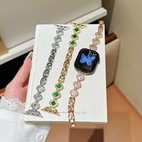 四つ葉のクローバー AppleWatchバンド ダイヤ メタル AppleWatchベルト Series 11/10/9/8 SE3/2  Ultra3/2/1 高級感高品質 上品[M6400]