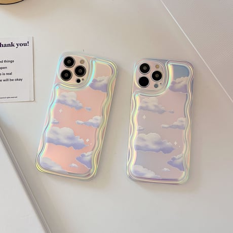 曇り空 iphone14/13proケース 光る アイフォン12/11promaxカバー  オシャレ  頑丈 光によって変色[M2073]