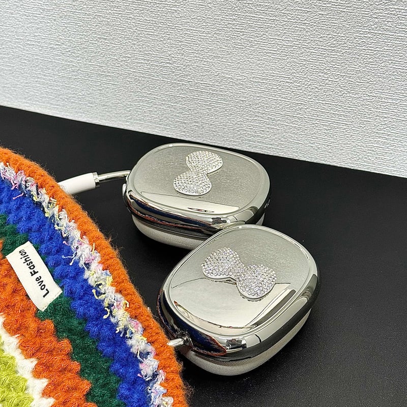 ジュエリーリボン AirPodsMaxケース 光沢感メッキ エアーポッズ