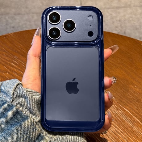 高透明 iPhone17ProMax/17Proケース ブルー/オレンジ/シルバーに合う iPhone17/Air/16/15カバー 黄ばまない 耐衝撃[M5844]