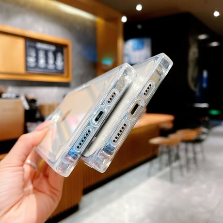 スクエア クリアiphone13/12promaxケース 高透明感 iphoneXS/11promaxカバー   シンプル無地  ツヤあり [M1966]