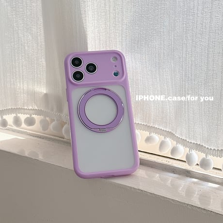 MagSafeリングスタンド付 iPhone17Pro/17ケース カメラ保護カバー iPhone16Pro/15ProMaxケース 使いやすい 頑丈便利[M6395]