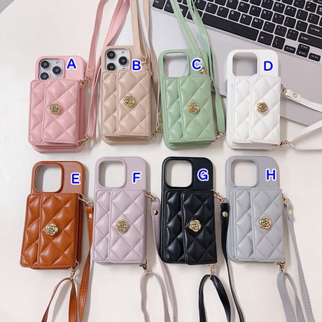 カード収納/小銭入れ iPhone15/15proケース レザー アイフォン13/12/11proケース ストラップ 高品質 有名人愛用[M3502]