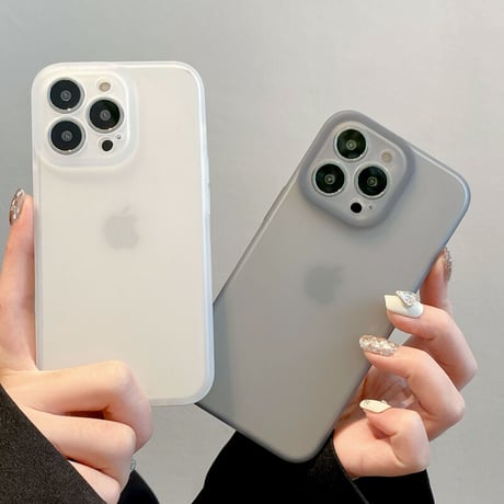 高品質指紋防止 iPhone14/14proケース 黄ばまない アイフォン13/12proカバー  半透明 マット 全面保護 シンプル薄型 [M3190]
