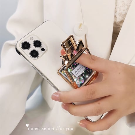 香水瓶スタンド スマホリング 動くグリッター入れ キラキラ   お洒落 使いやすい   実用 可愛いガールズに大人気[M2216]
