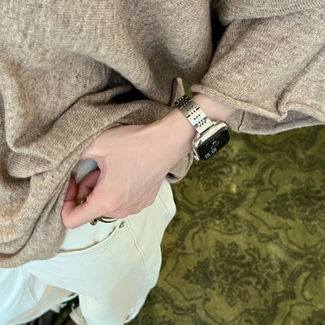 高級感ステンレス AppleWatchバンド 上品 メタリック Series11/10/9 Ultra  SE アップルウォッチベルト シンプル 日常/ビジネスシーンに向け[M6523]