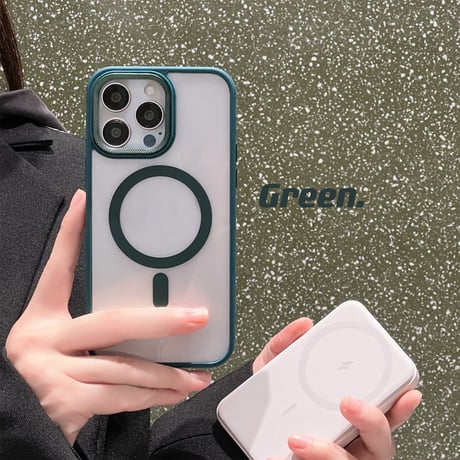 MagSafe対応 iPhone15Pro/15Plusケース シンプル iPhone14/13Proクリアカバー お揃い 持ち運びやすい[M3892]