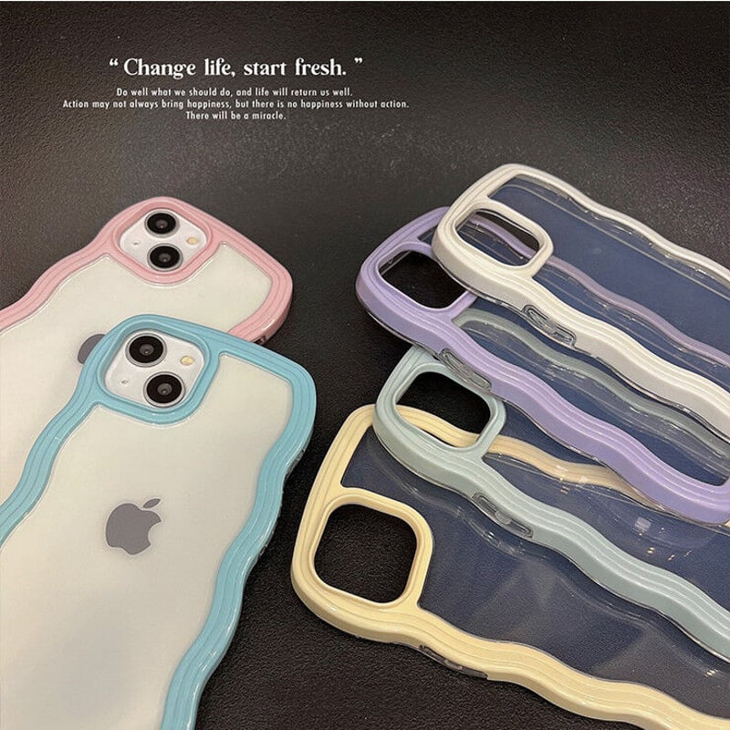 ホワイト iPhone用ケース 波状デザイン ボーナスストア対象 波型 アイフォン ケース アイボリー ホワイト