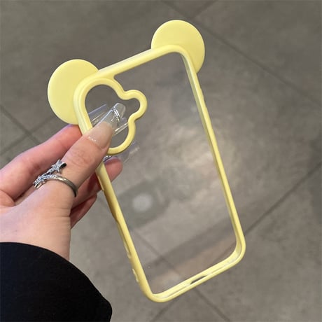 可愛い耳付 iPhone17/16Proケース パステルカラー iPhone15plus/14pro/13カバー 淡色透明ケース 黄ばまない GIFT [M5538]