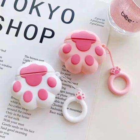 猫の爪 airpodsケース リング付き  かわいい子猫の爪 エアポッド2ケース 立体感あるシリコン製　キュート