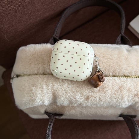 コーヒーカップキーホルダー AirPodsPro3ケース 水玉模様 Airpods4/3ケース  AirpodsPro2/Pro1カバー  ギフトにおすすめ [M5916]