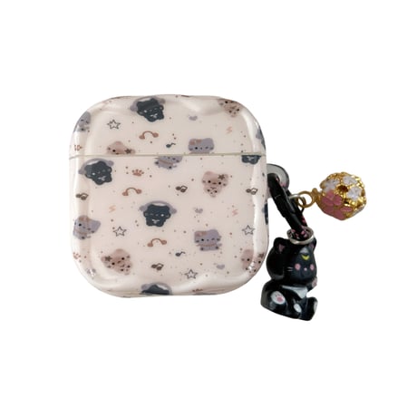 黒猫ちゃん Airpods Pro3ケース CATキーホルダ Airpods 4/3カバーケース AirpodsPro2/1 かわいい [M6389]
