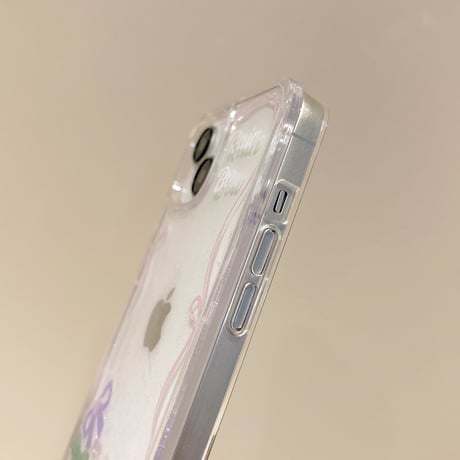 動くリボン iphone15pro/14/13proケース  黄ばまないクリア iphone12promax/11カバー  可愛い ガールズに人気[M4435]