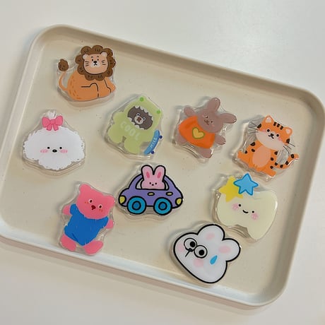 可愛い動物 スマホグリップ 全機種対応 折り畳み式グリップトーク 卓上スタンド機能付き 粘着タイプ[M2918]