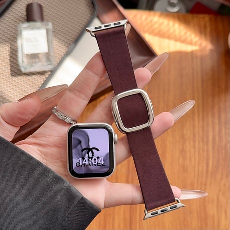 高級感レザー Apple watchバンド シンプル風 アップルウォッチベルト Ultra3 series11 10 98 7 6 SE3 SE2  シック 耐久性ある[M6104]