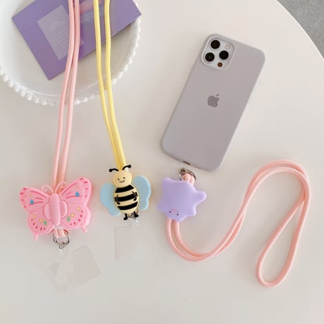 かわいいストラップ 首掛け 面白い 全種類対応 ギフトにおすすめ おしゃれ 長いストラップ  落下防止 人気[M3661]