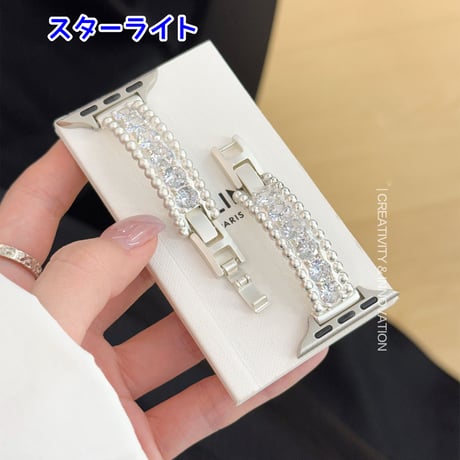 ダイヤ アップルウォッチ10バンド キラキラ高級感 AppleWatchベルト Ultra3/2/1 Series 10/9/8 SE3/2/1高品質 オシャレ[M5532]