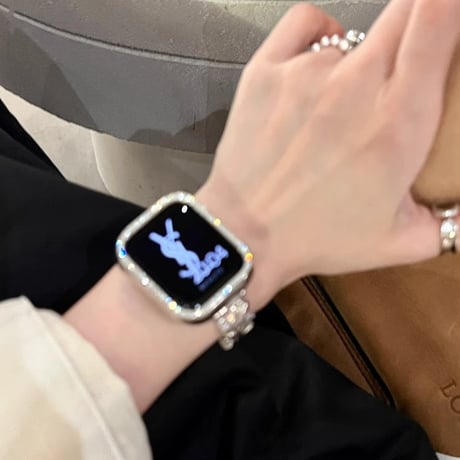 おしゃれ アップルウォッチS10/9 バンド キラキラハート Apple Watch Ultra Series 8 7 6 5 4 シリーズ 3 2 SE SE2 女子力高い[M4596]