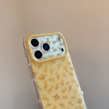 黄色い花 iPhone17Pro/17ケース 春向け iPhone17ProMax/16Pro/15カバー 花柄カメラカバー かわいい  [M6107]