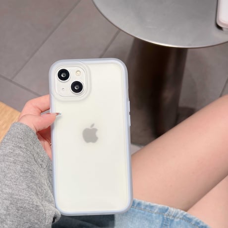 指紋防止 半透明 iPhone15/15proケース マット 淡色系 iPhone14pro/13promaxカバー 夏に人気 [M4516]
