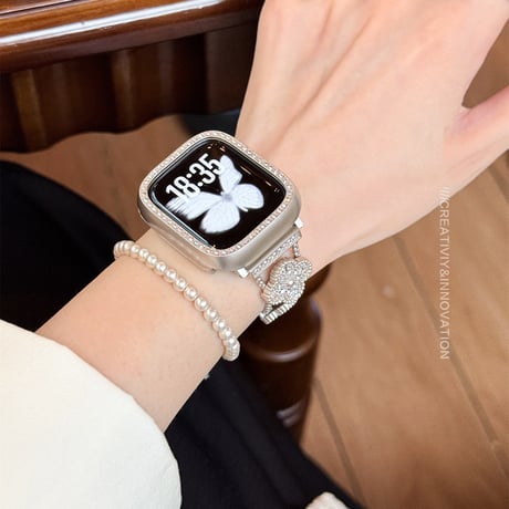 オシャレ AppleWatchバンド 高級感 AppleWatchベルト 10 Ultra3/2/1 Series 10/9/8 SE3/2/1高品質 エレガントキラキラ[M5562]