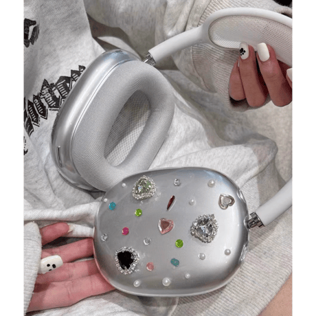 ダイヤ AirPodsMaxケース キラキラクリア エアーポッズ マックス専用カバー かわいい きれい 可愛い ギフトにおすすめ[M3890]